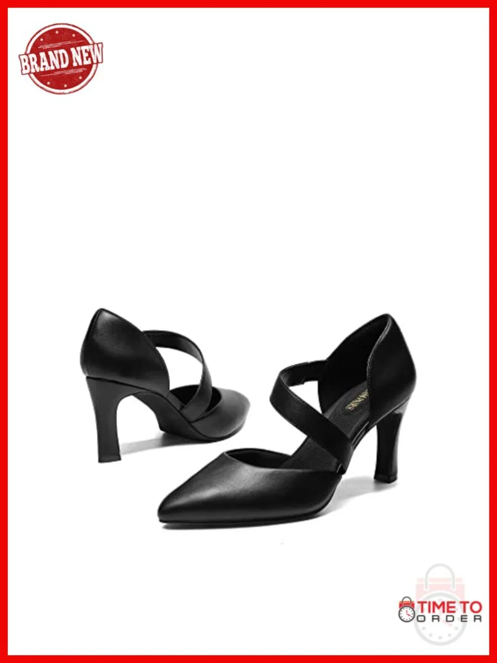 Women's Pointed Toe Pumps 3 Inch High Heels Faux Leather Work Office Wedding